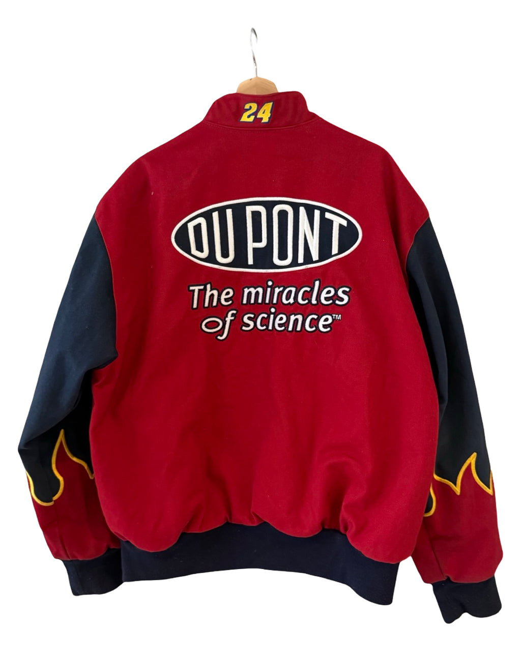 Vintage 90s NASCAR Jeff Hamilton DuPont Flames Racing Jacket