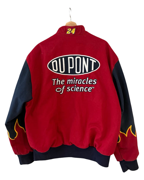 Vintage 90s NASCAR Jeff Hamilton DuPont Flames Racing Jacket