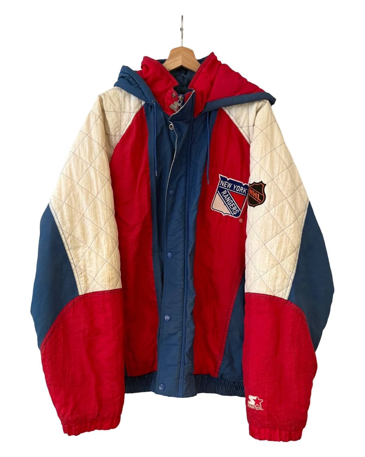 Chaqueta acolchada Starter de los New York Rangers de los 90, estilo vintage