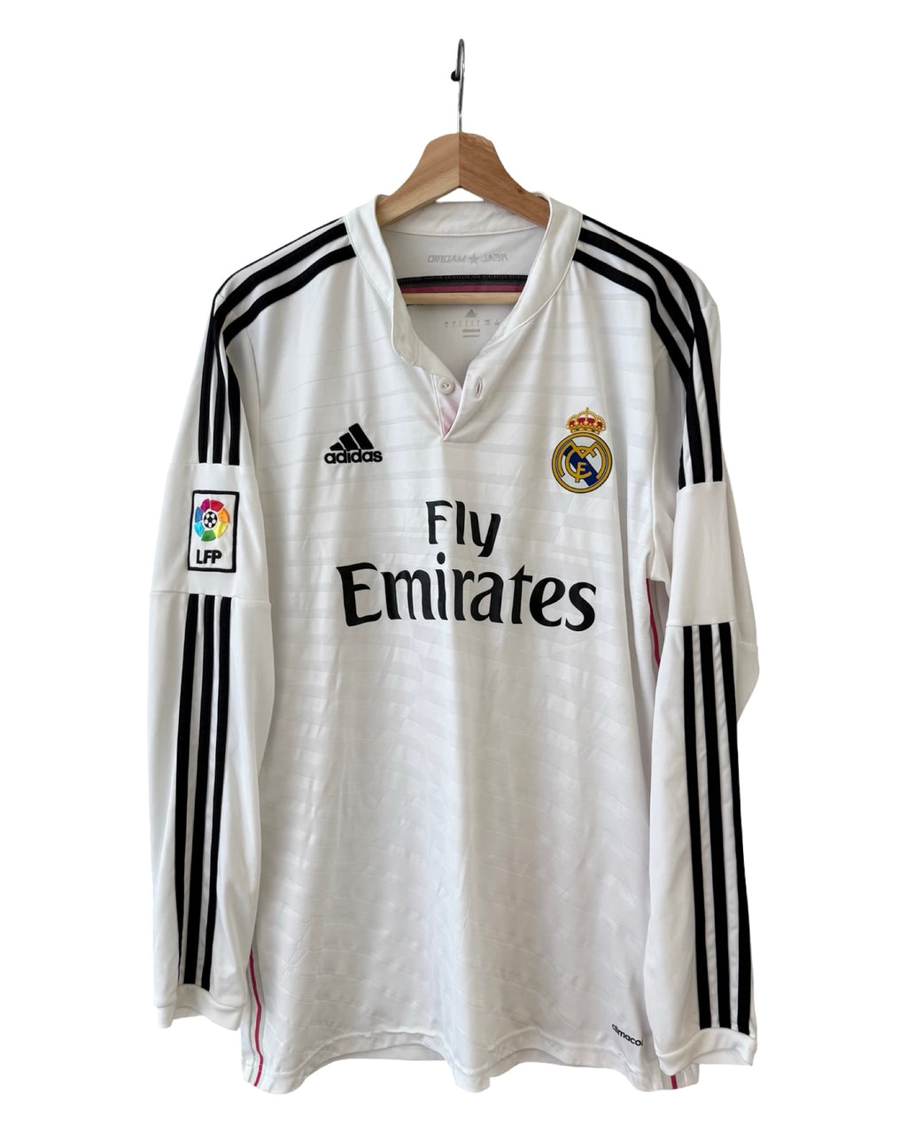 Vintage 2014 Adidas Real Madrid Home Long Sleeve Jersey