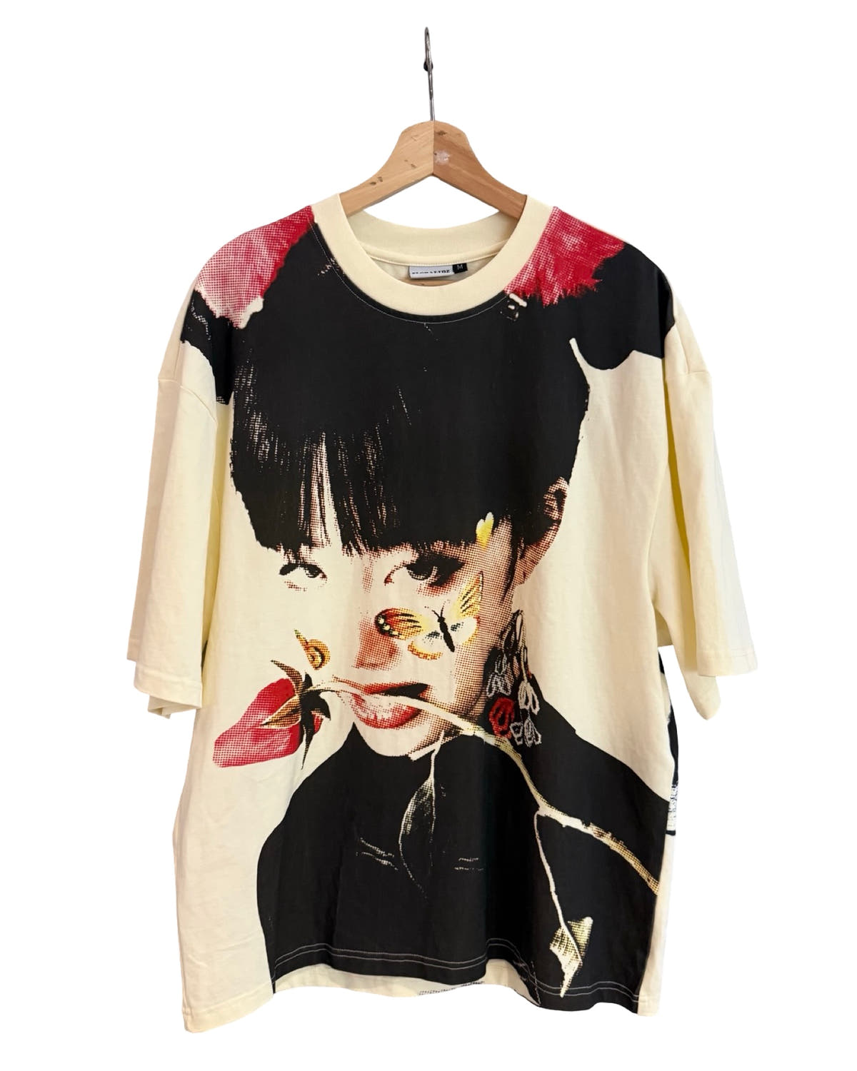 Floralidz Roses are Red Violets are Black Cream Tee