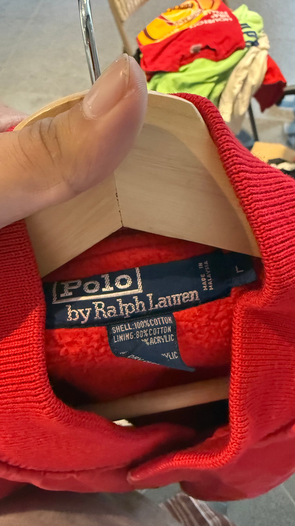 Vintage 90s Polo Ralph Lauren Blue Red Bomber Jacket