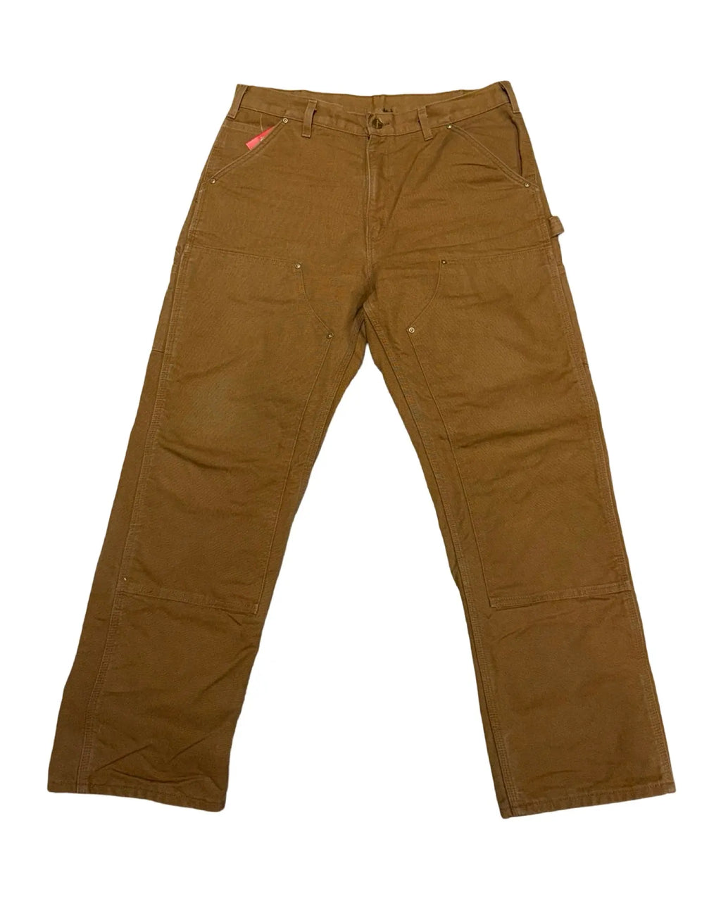 Vintage Carhartt Tan Flannel Double Knee Carpenter Pants size 34 KIF Vintage