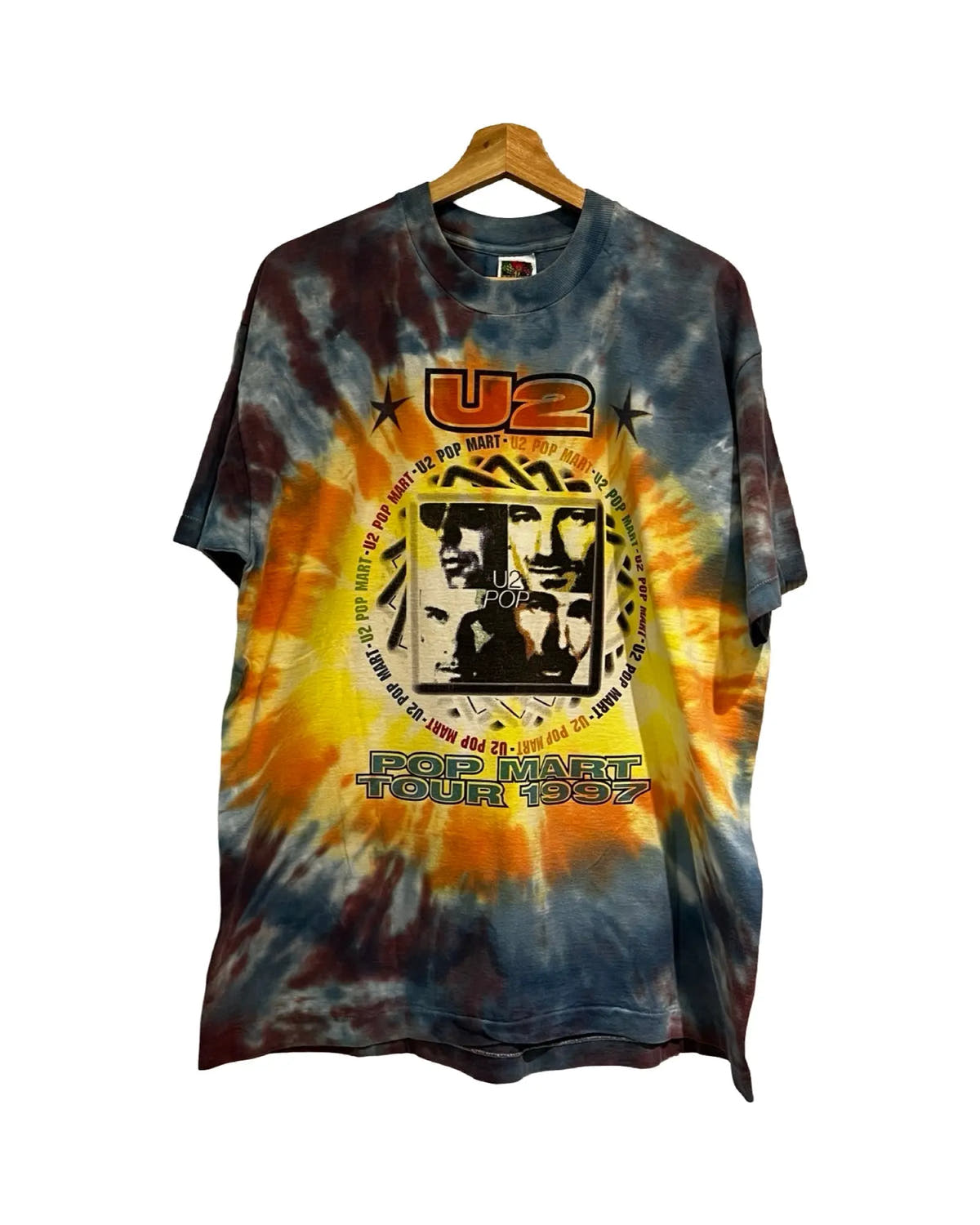 Vintage 1997 U2 Pop Mart Tie Dye Tour Tee 3rdStrike