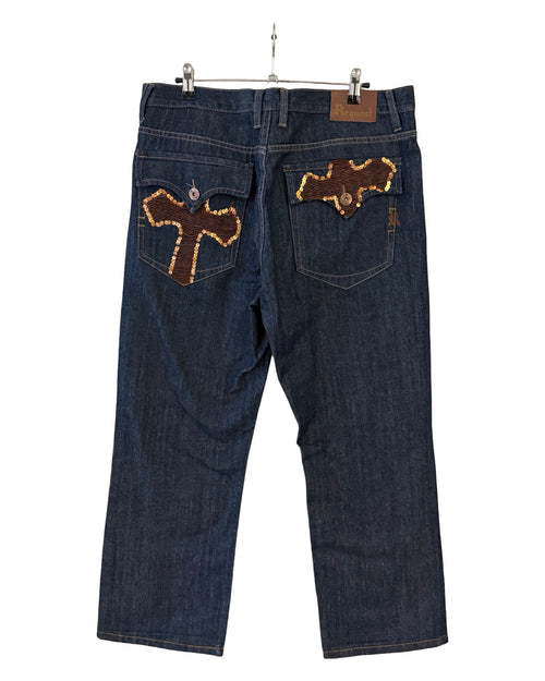 Vintage y2k Request Beaded Baggy Jeans