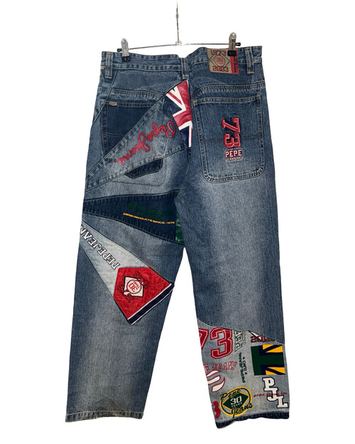 Vintage 2003 Pepe Jeans 30th Anniversary Patchwork Denim Jeans