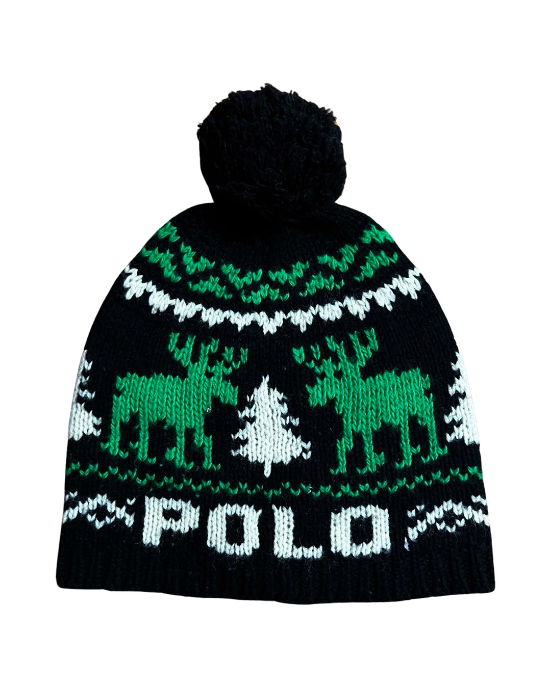 Vintage Polo Ralph Lauren Black Green Snowflake Sweater KIF Vintage