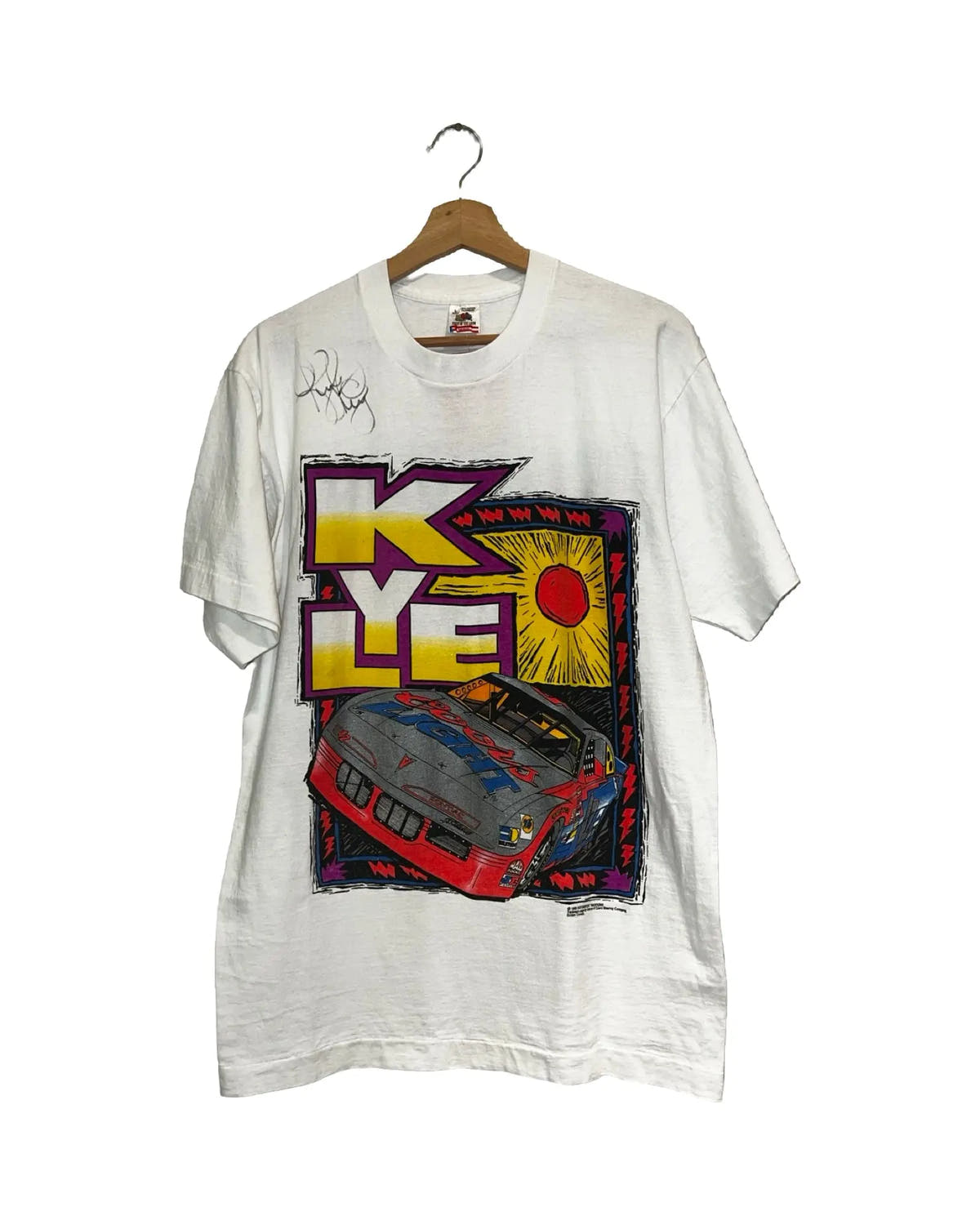 Vintage 90s Nascar Kyle Petty Coors Light Signed Tee 3rdStrike