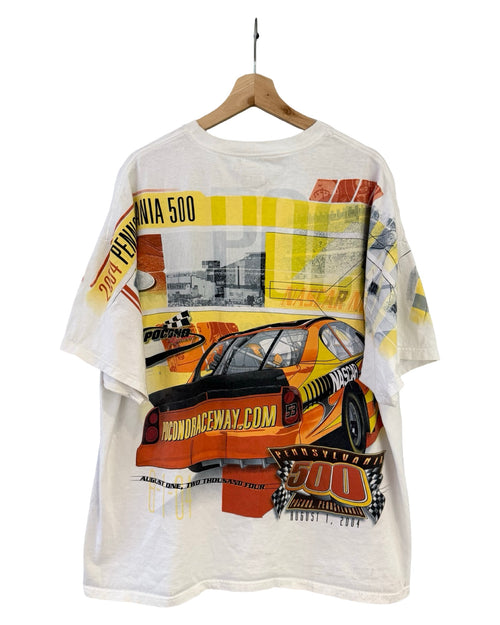 Vintage 2004 NASCAR Pennsylvania 500 All Over Print Racing Tee