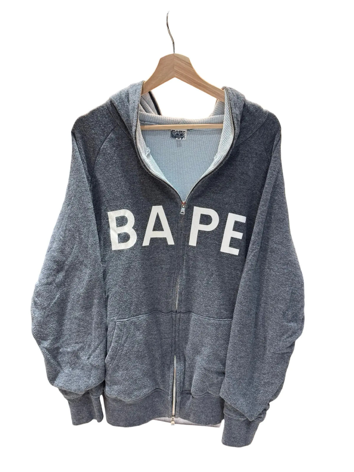 Vintage y2k BAPE Thermal Lined Full Zip Up Hoodie 3rdStrike
