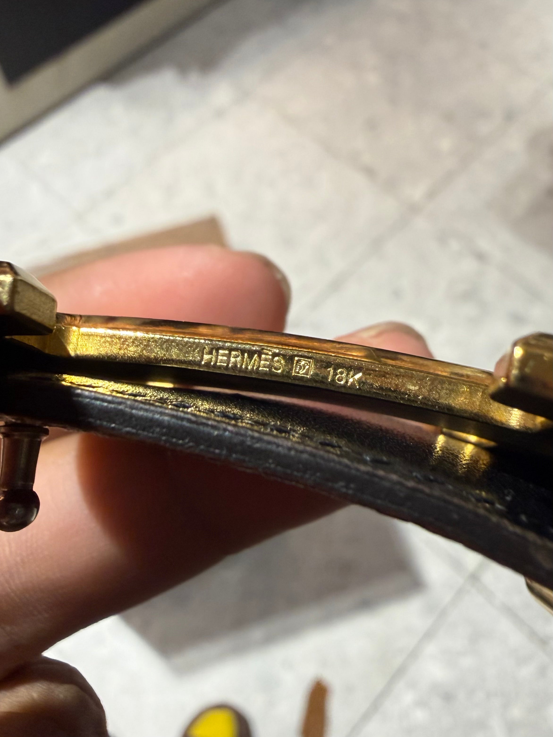 Hermes Reversible Brown & Black Gold Plated 38mm Belt