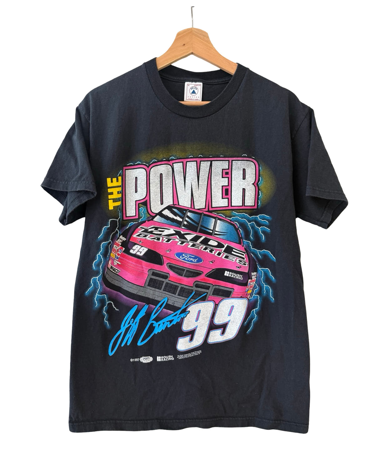 Camiseta vintage de Nascar The Power Ford de 1997