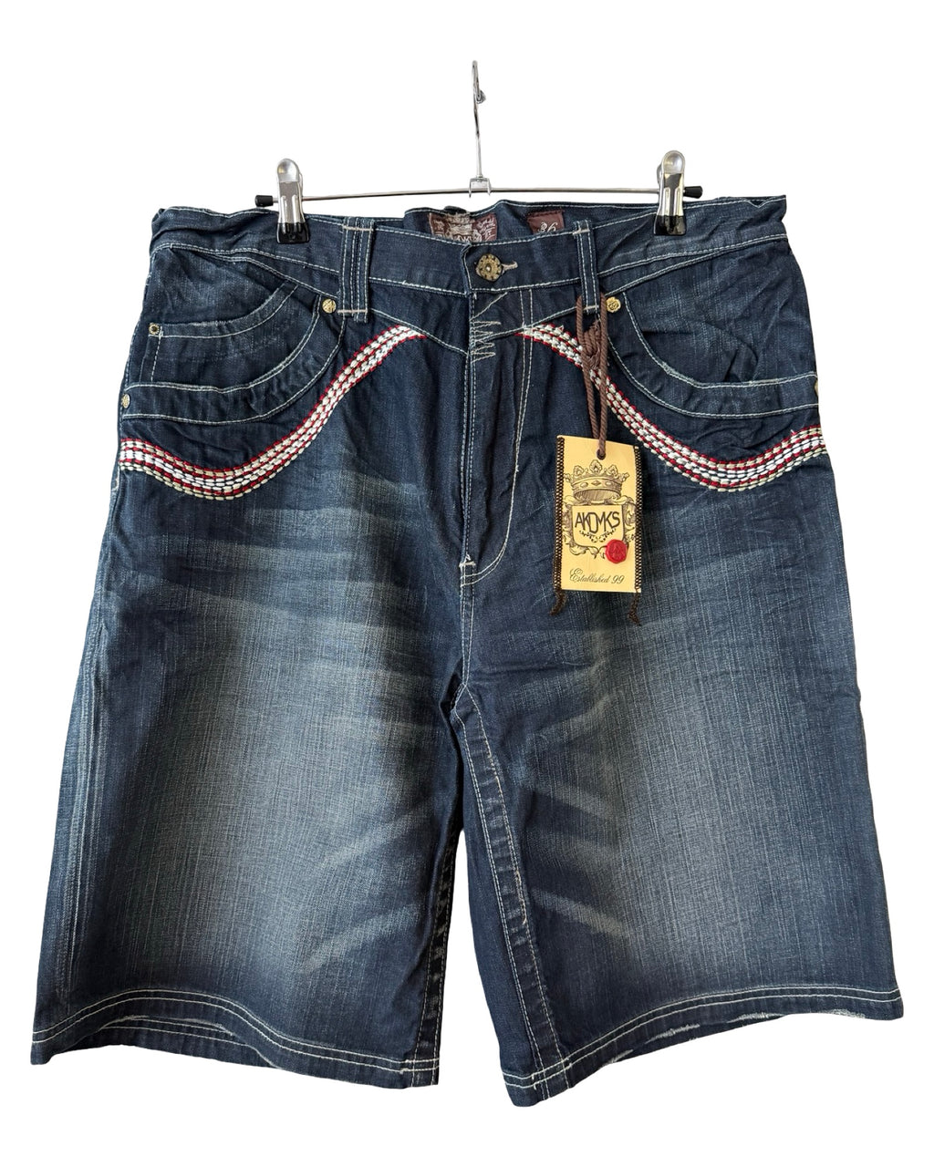 Vintage Y2K AKDMKS Embroidered Denim Shorts Jorts