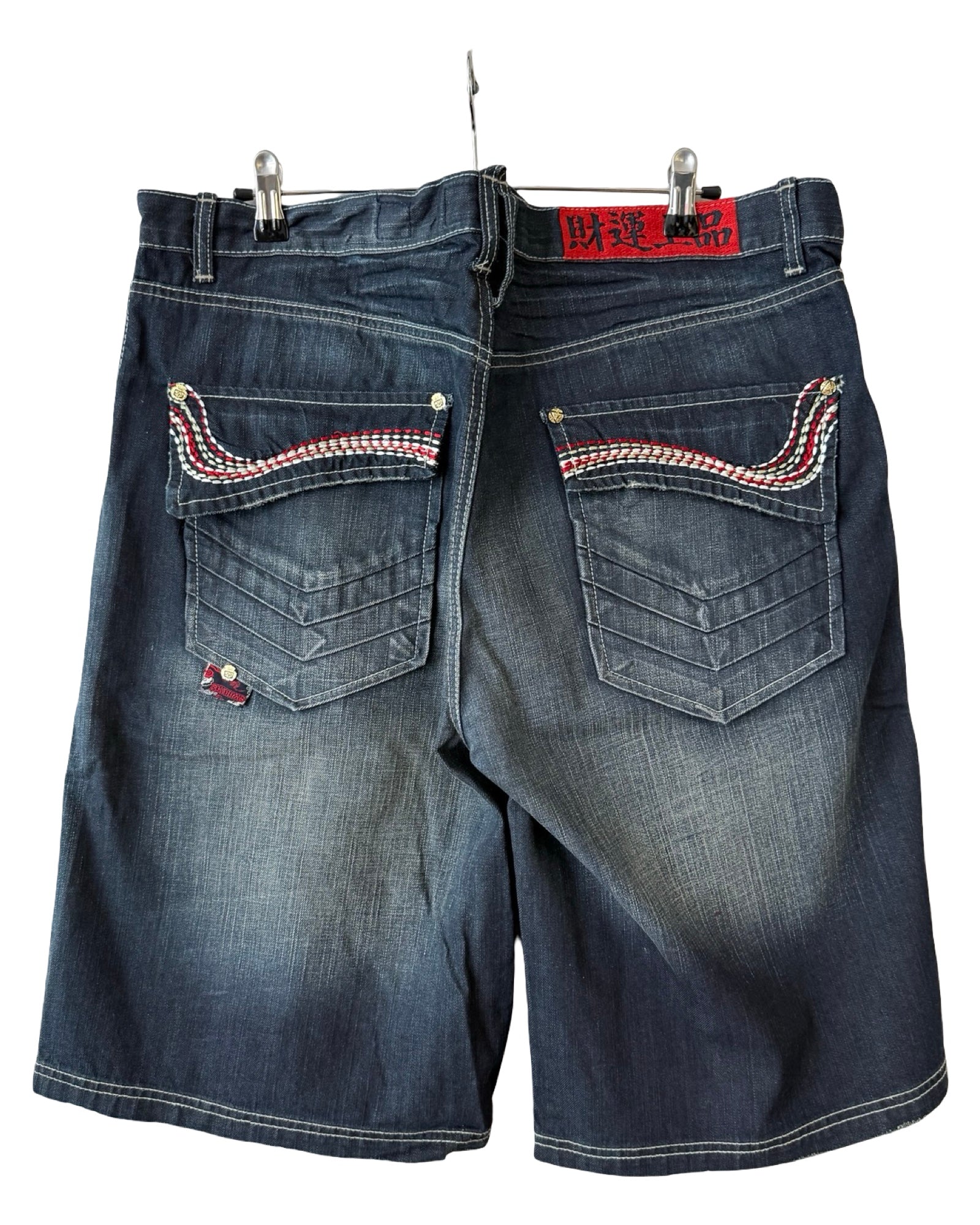 Vintage Y2K AKDMKS Embroidered Denim Shorts Jorts
