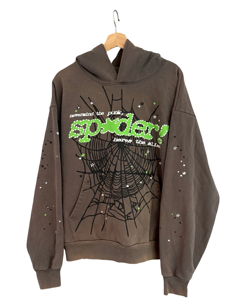 Sp5der Spider Punk V2 Slate Grey Green Hoodie