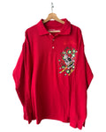 Vintage y2k Ed Hardy Red Skull Long Sleeve Polo Shirt