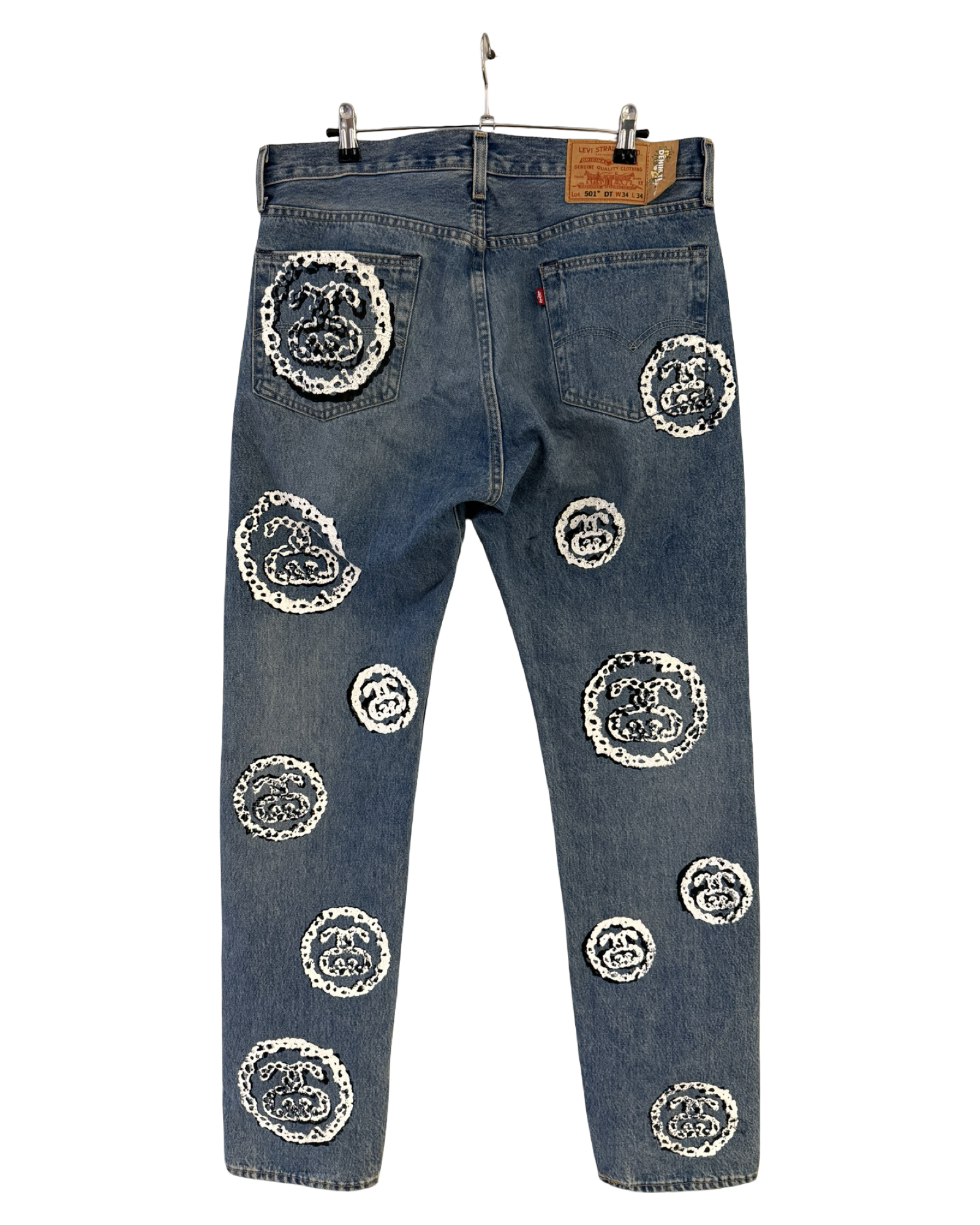 34 x 34 Stussy x Denim Tears 501 Indigo Jeans KIF Vintage