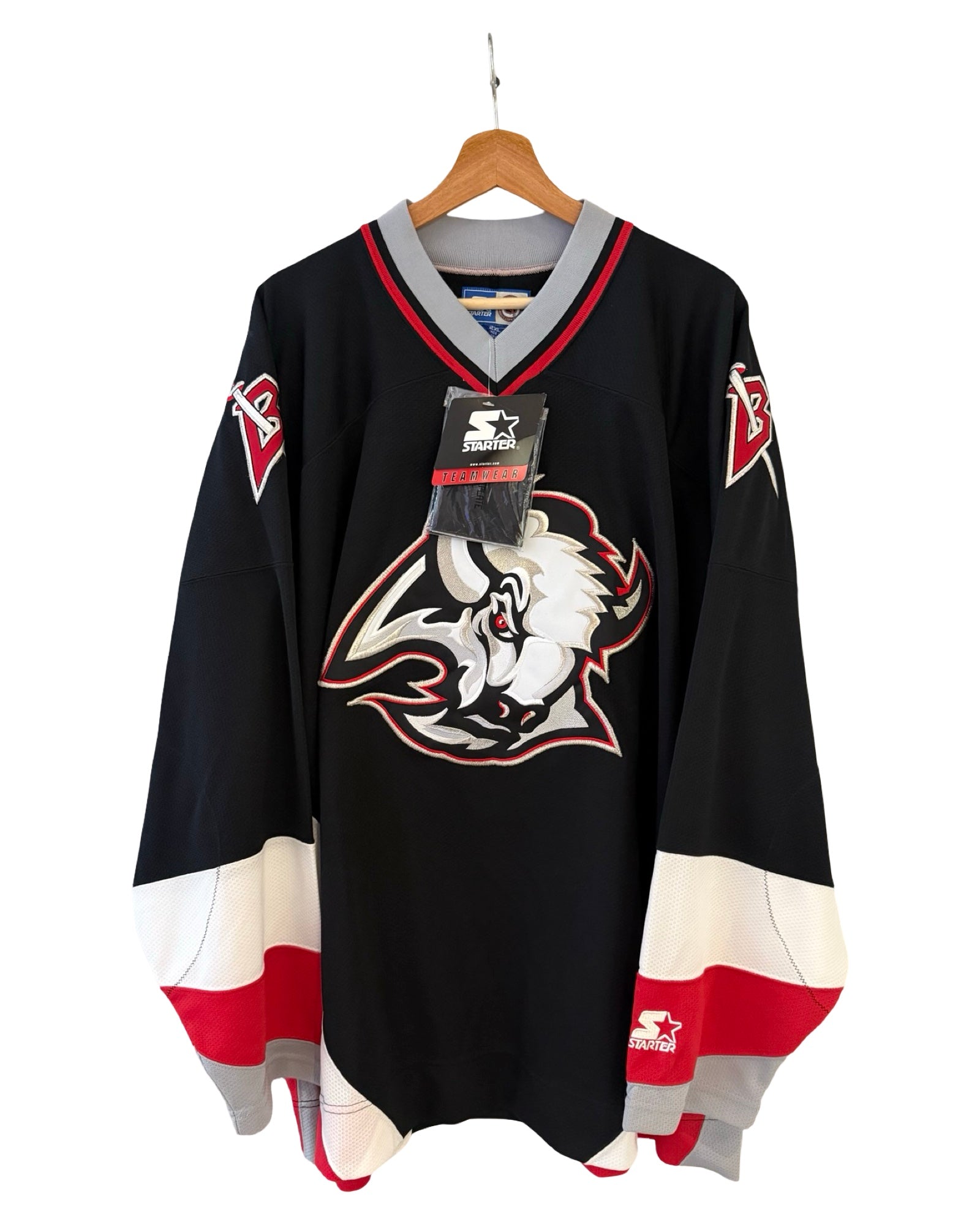 Vintage 90s Rare Buffalo Sabres Goat Head Teamswear NHL Starter Hockey Jersey