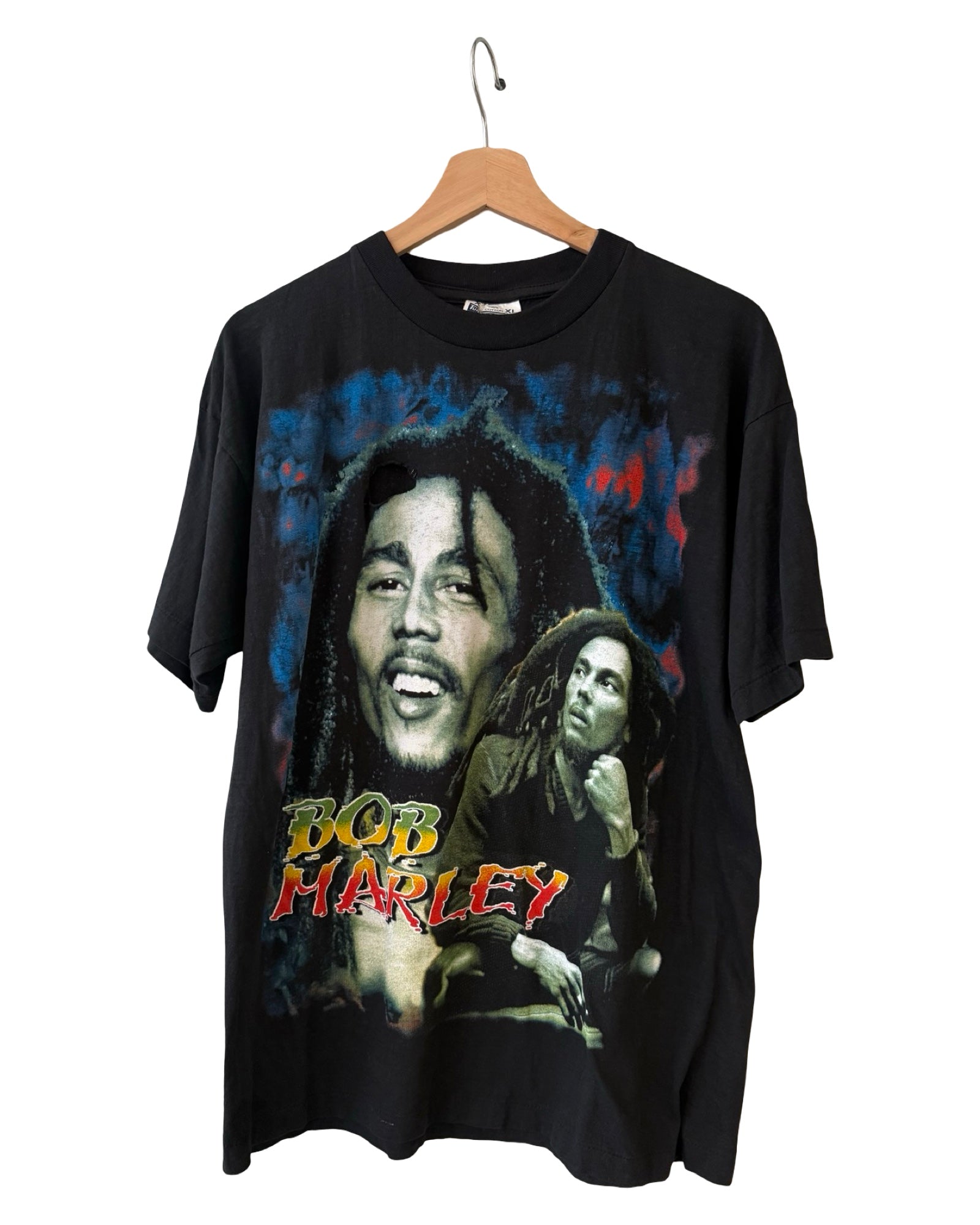 Vintage 90s Distressed Bob Marley King Of Reggae Rap Tee