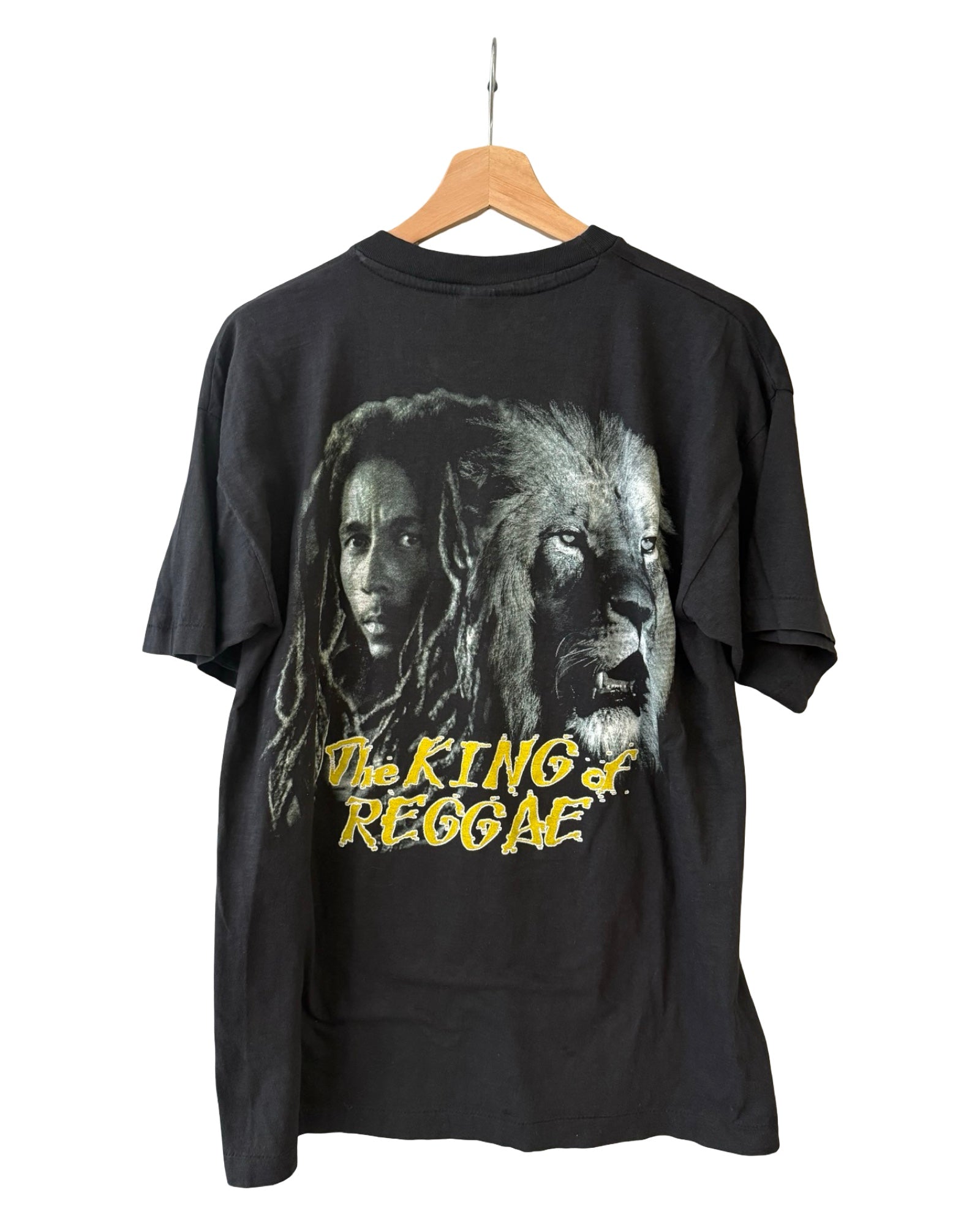Vintage 90s Distressed Bob Marley King Of Reggae Rap Tee