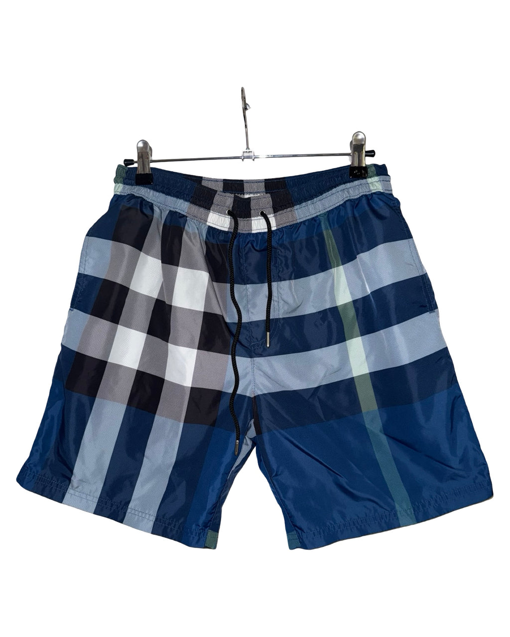 Burberry Blue Check Swim Trunks