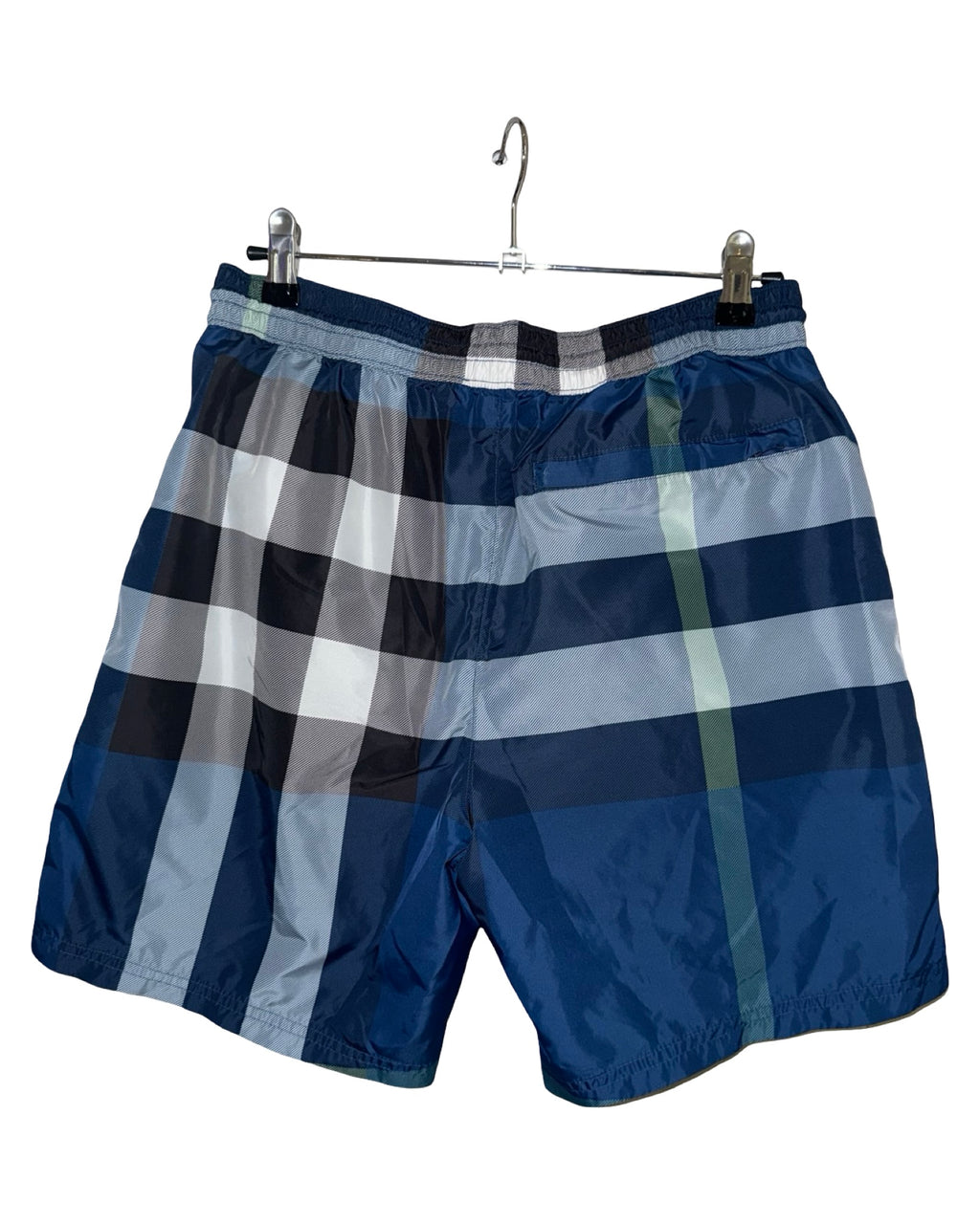 Burberry Blue Check Swim Trunks