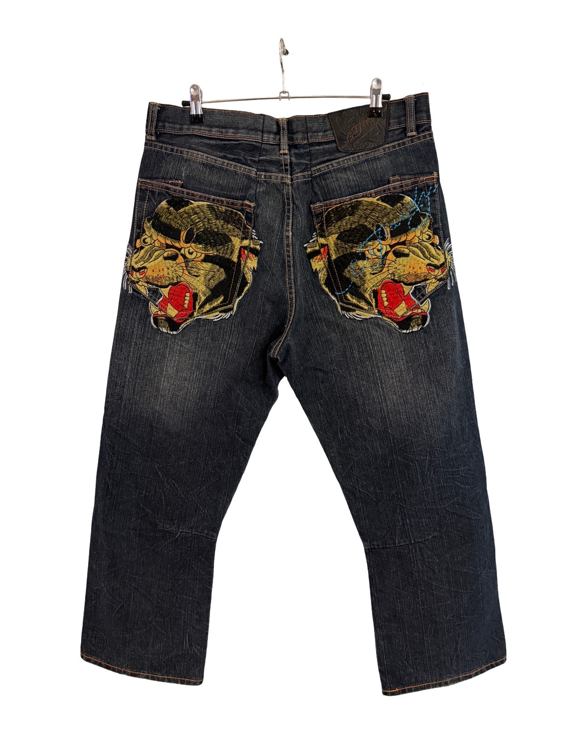34 x 26 Y2K Ed Hardy Tiger Embroidered Jeans 3rdStrike
