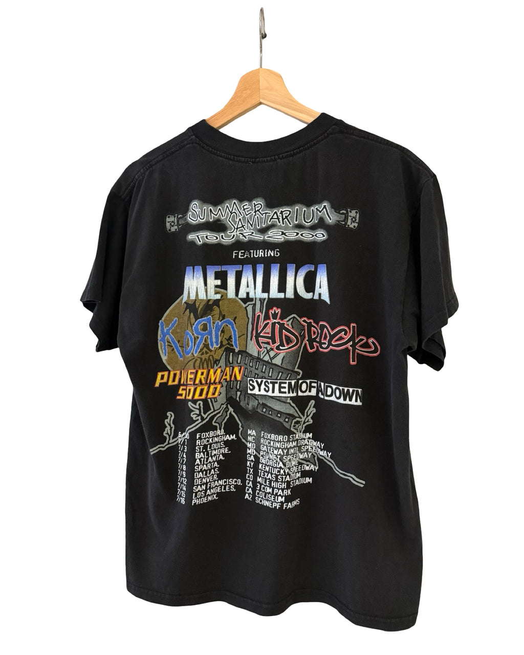 Vintage 2000 Metallica Summer Sanitarium Korn System Of A Down Tour Tee