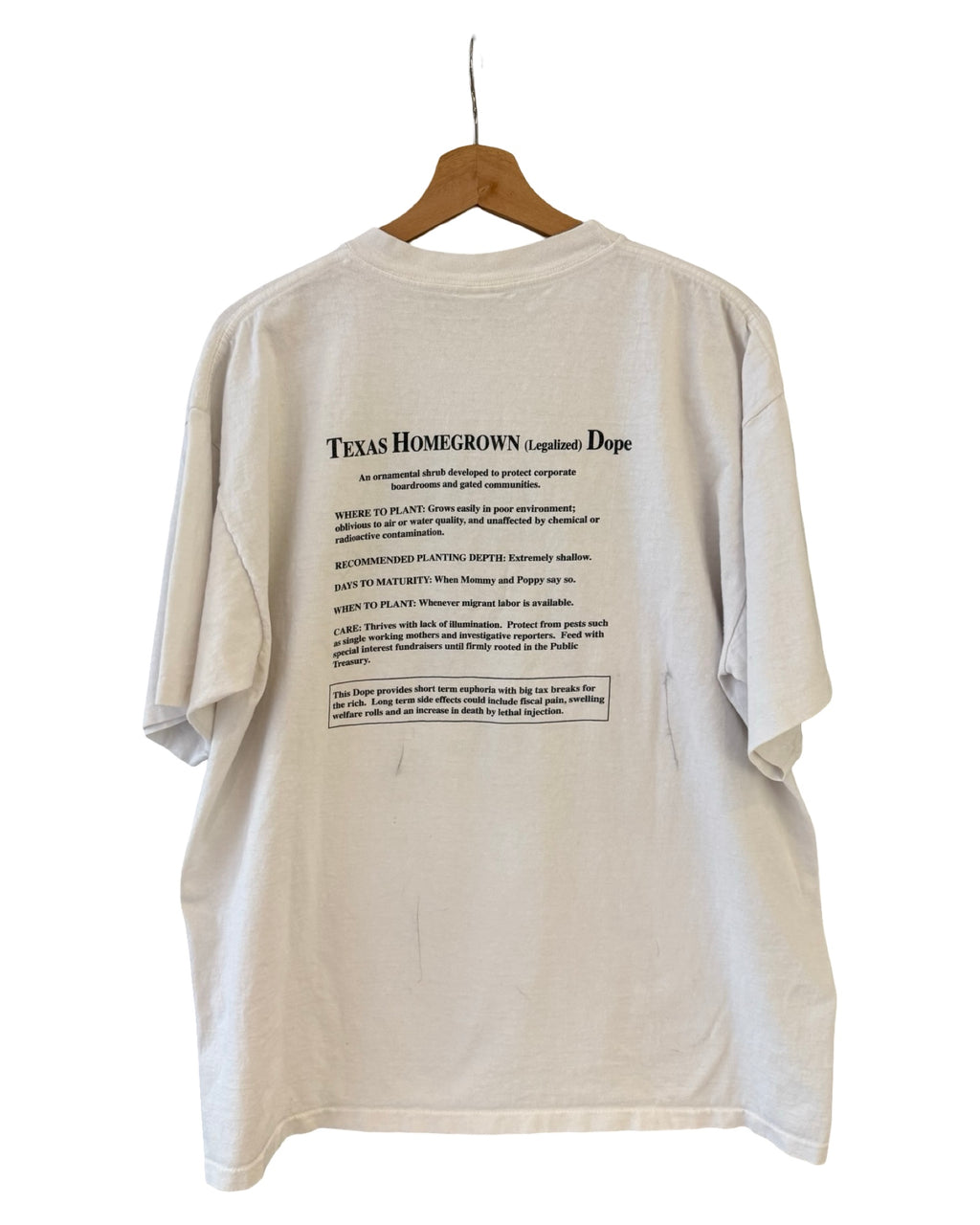 Vintage 2001 Texas Homegrown Dope George Bush Weed Tee