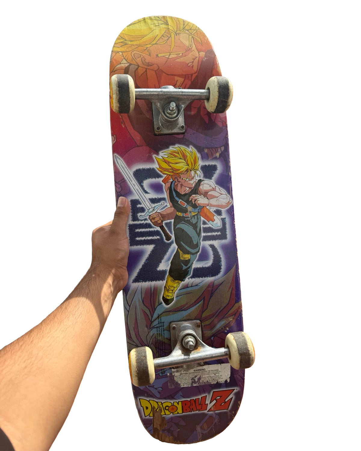 Vintage 2000 Dragon Ball Z Trunks Complete Skateboard Deck