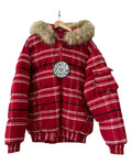 Vintage y2k Red Flannel Hip Hop Puffer Jacket
