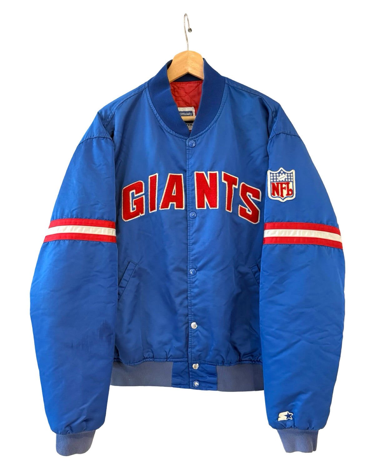 Vintage 90s New York Giants Starter Satin Bomber Jacket