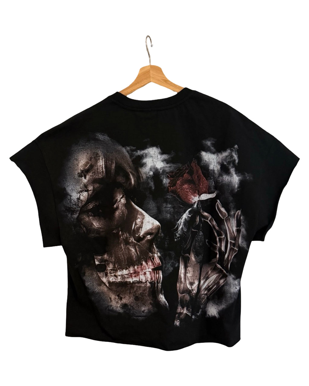 Floralidz Skull & Roses Black Cropped Tee