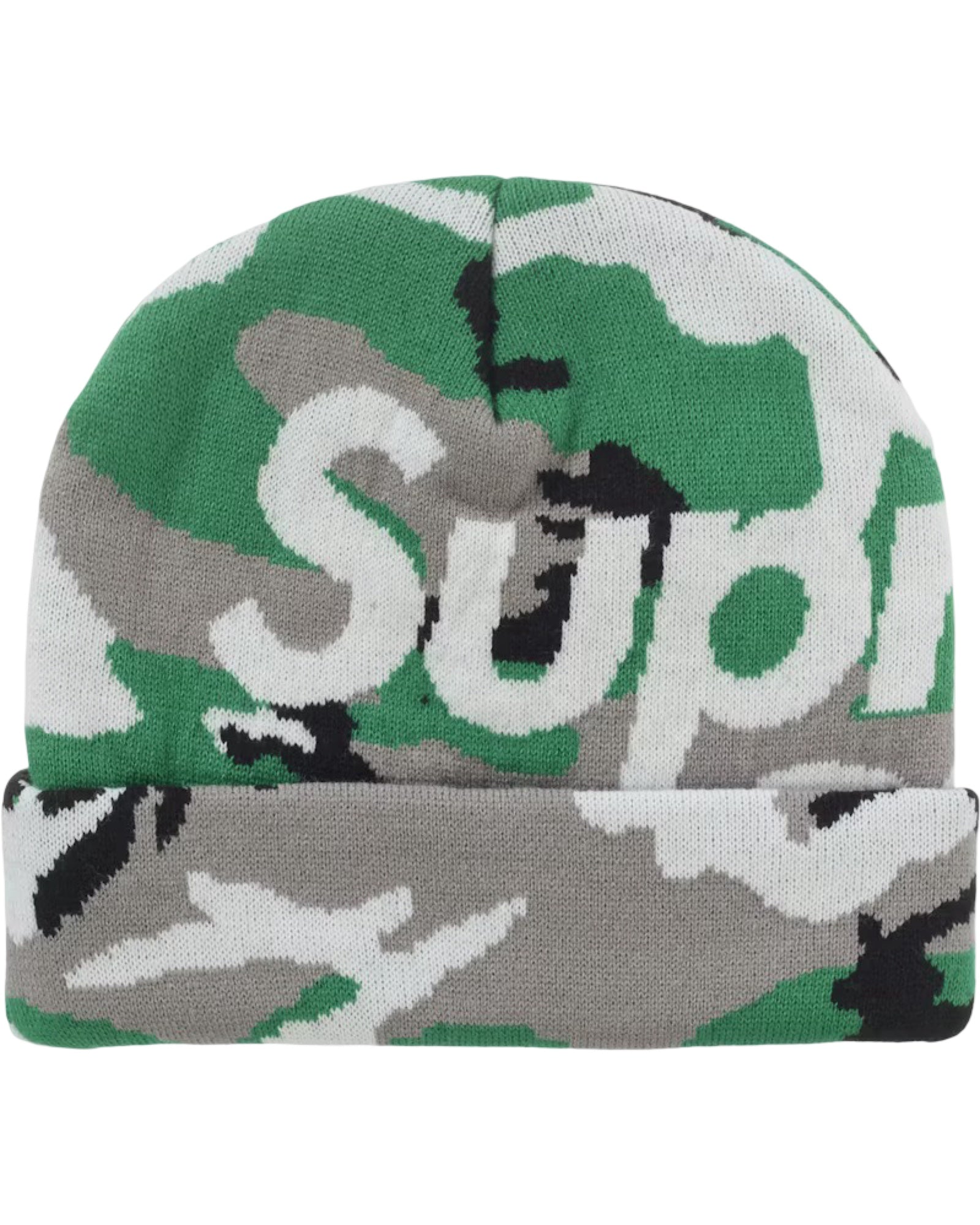 FW25 Supreme Green Snow Camo Beanie