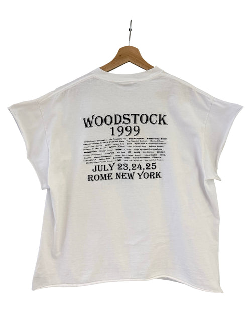 Back of Woodstock 1999 festival T-shirt showing lineup and dates