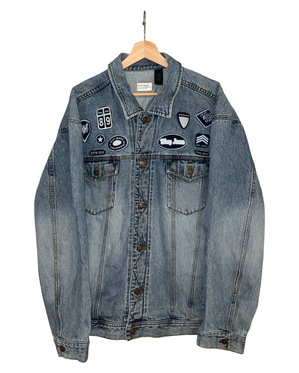 Vintage 90s DKNY Oversized Patches Denim Jacket