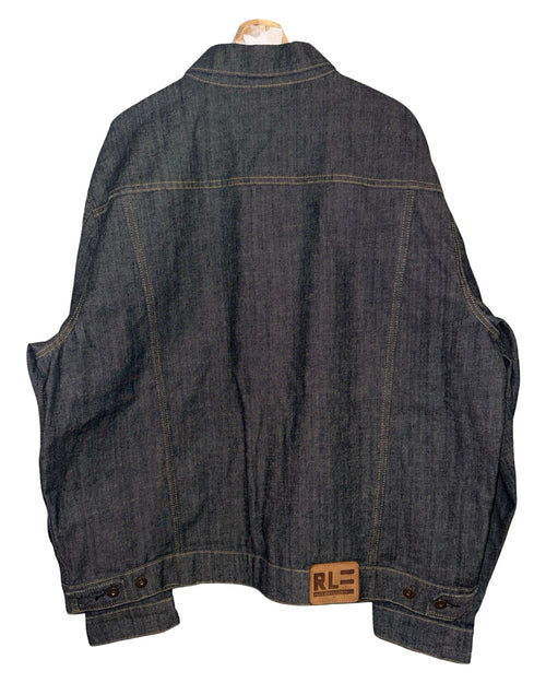 Vintage 90s Polo Ralph Lauren Black Denim Oversized Jean Jacket
