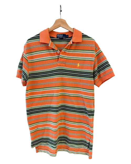 Vintage y2k Polo Ralph Lauren Orange Striped Shirt
