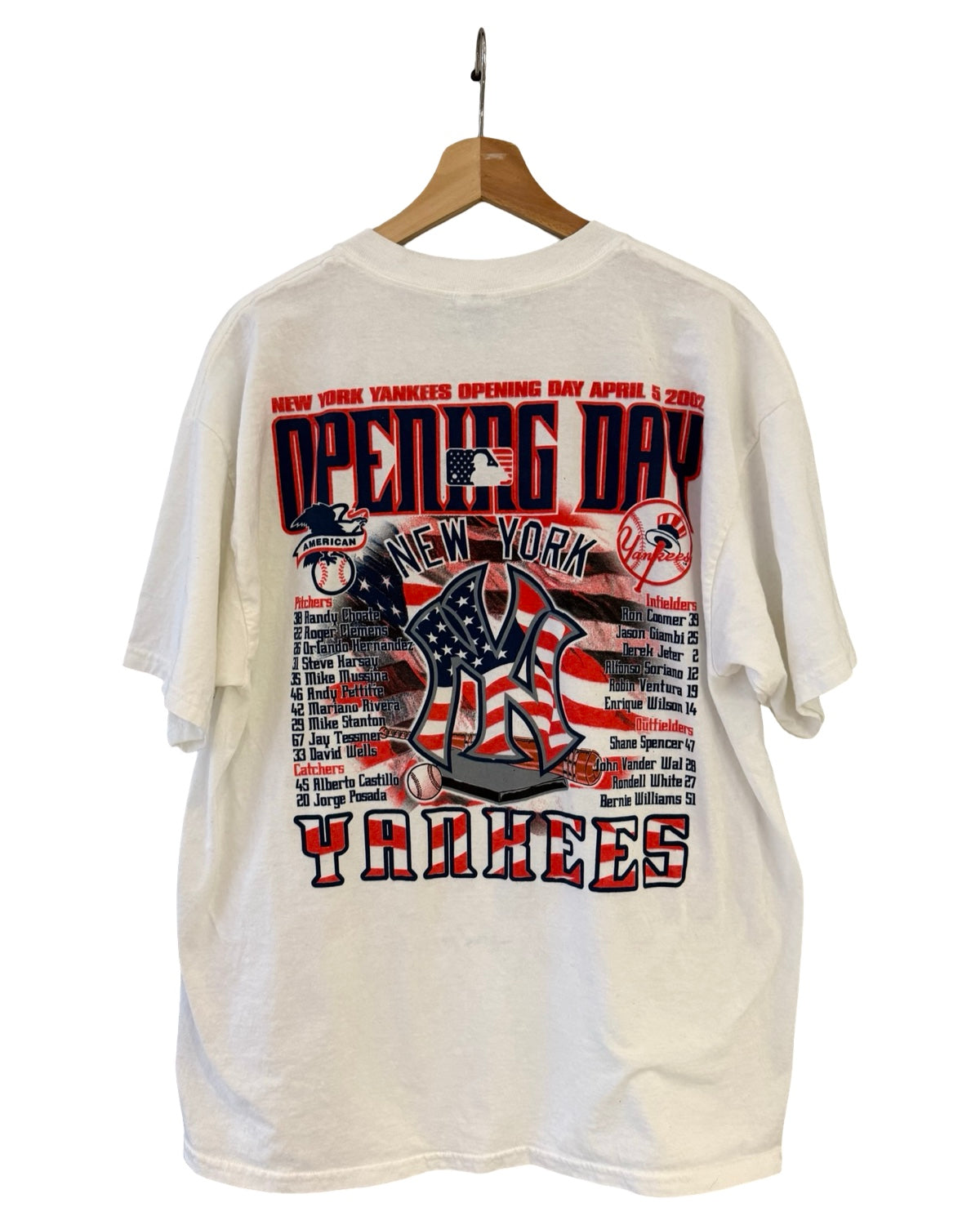Vintage 2002 New York Yankees Opening Day Line Up Tee