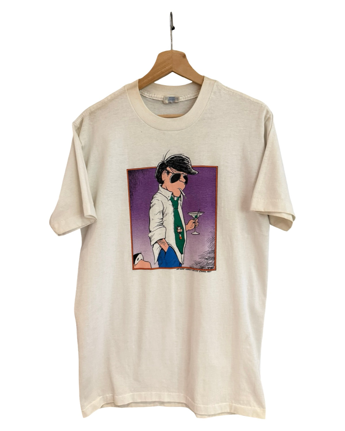 Vintage 80s Steve Dallas Martini Bloom County Comics Tee