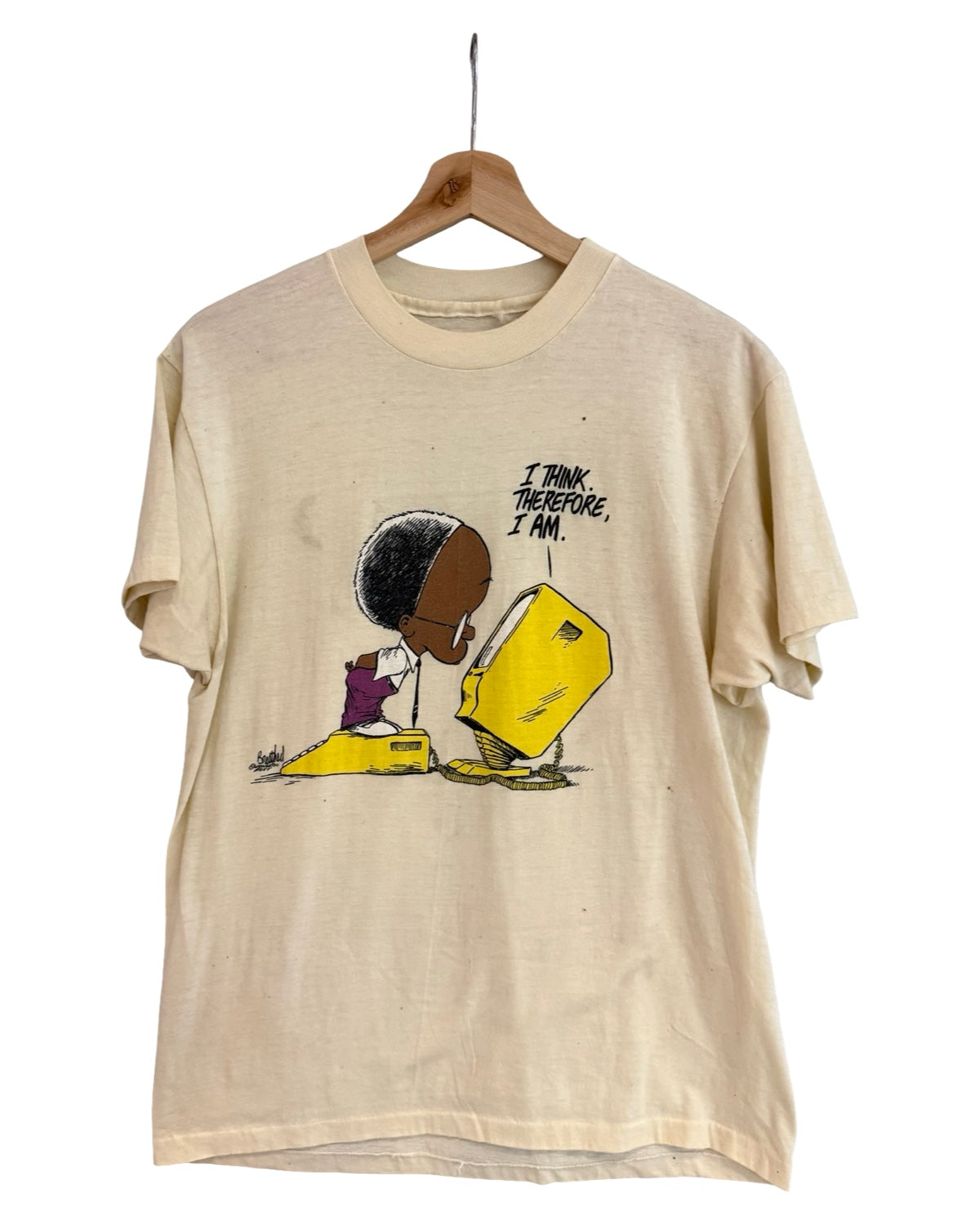 Vintage 80s I Think Therefore I Am Bloom County Comics Tee