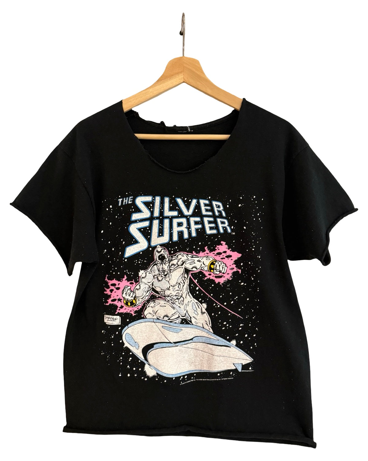 Vintage 1991 The Silver Surfer Marvel Comics Chopped Tee