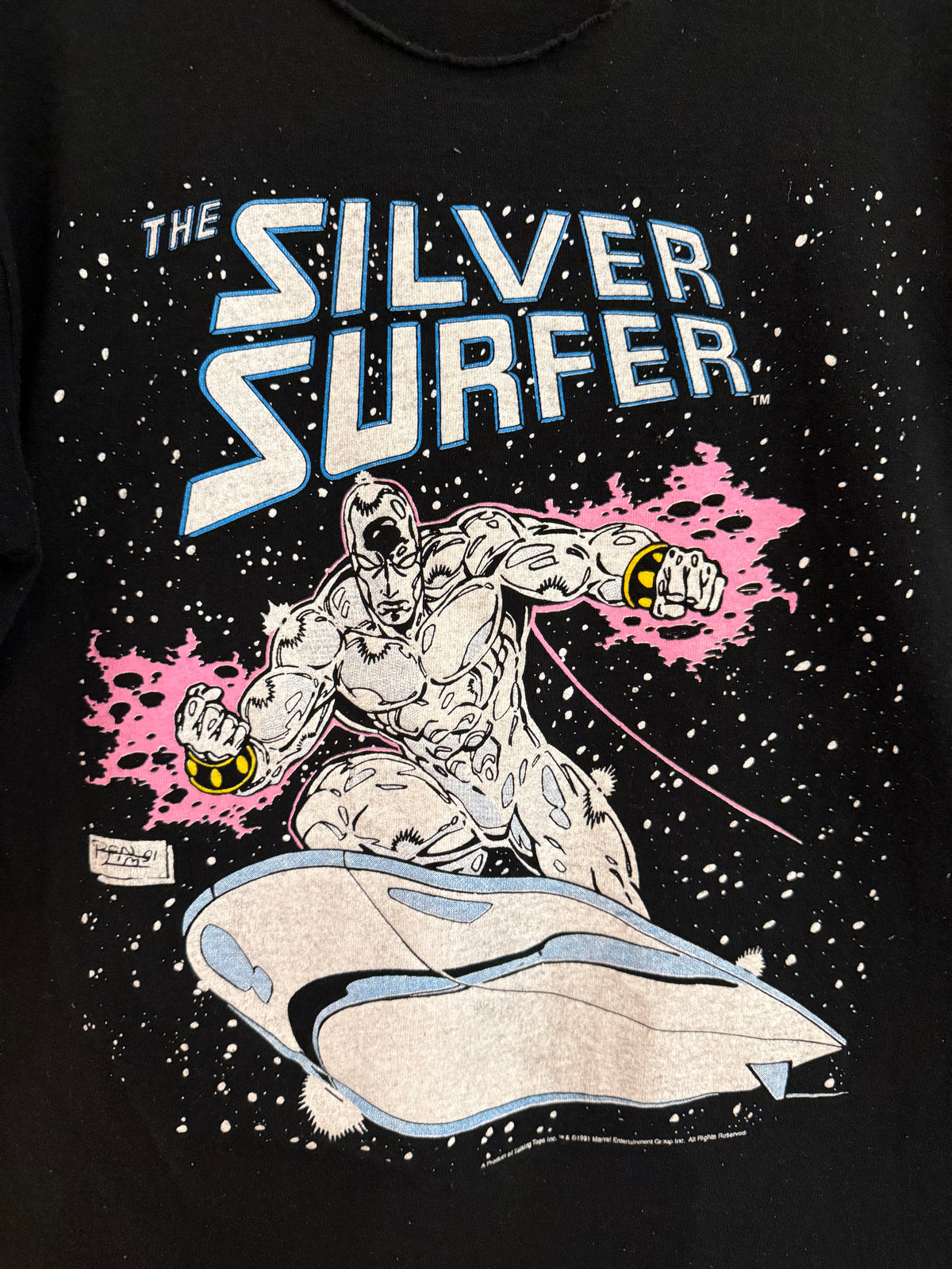 Vintage 1991 The Silver Surfer Marvel Comics Chopped Tee