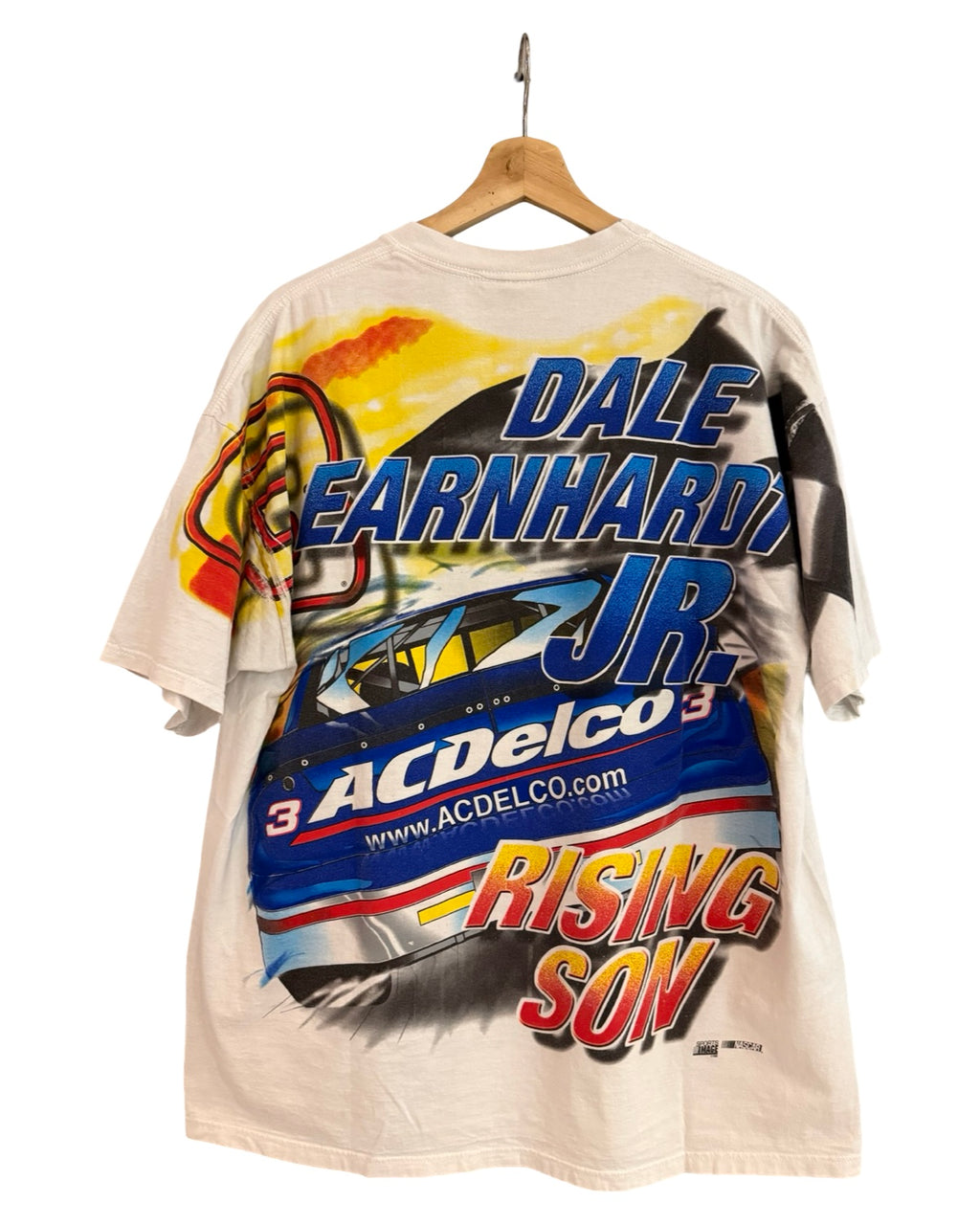 Vintage 1998 Dale Earnhardt Jr. ACDelco Rising Son NASCAR All Over Print Tee