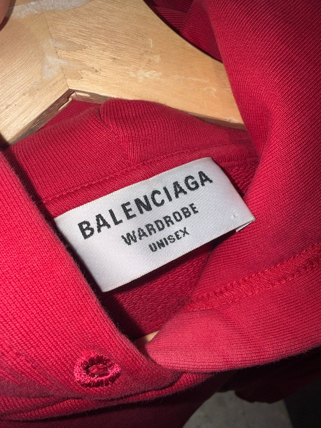 Balenciaga Red Logo Print Oversized Hoodie