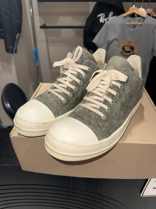 Rick Owens DRKSHDW Sage Milk Suede Low Sneakers Size 43 / 10