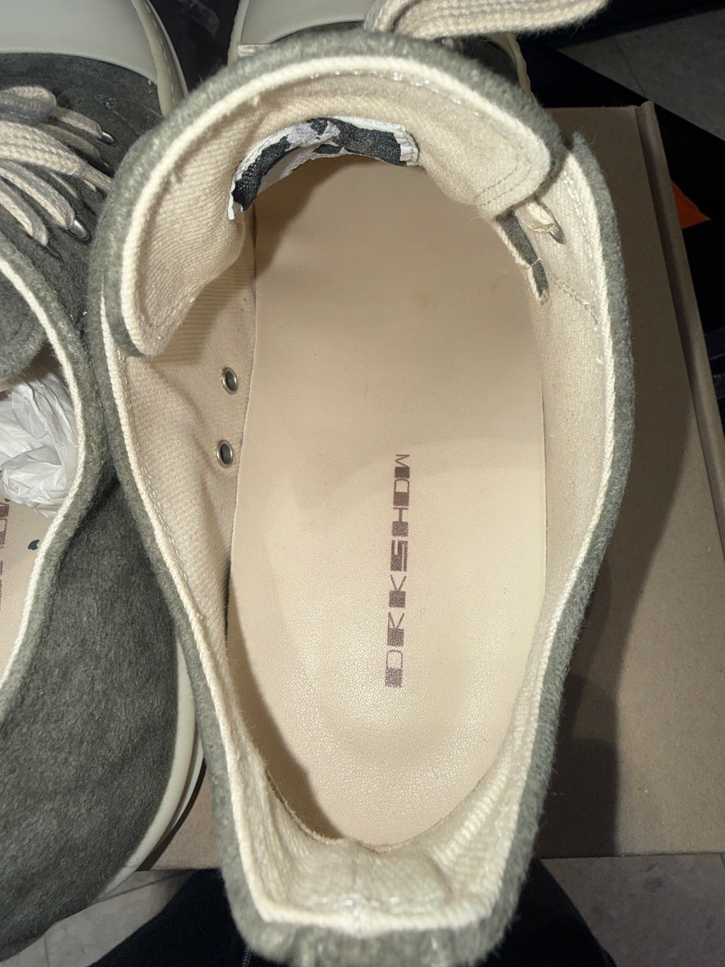 Rick Owens DRKSHDW Sage Milk Suede Low Sneakers Size 43 / 10