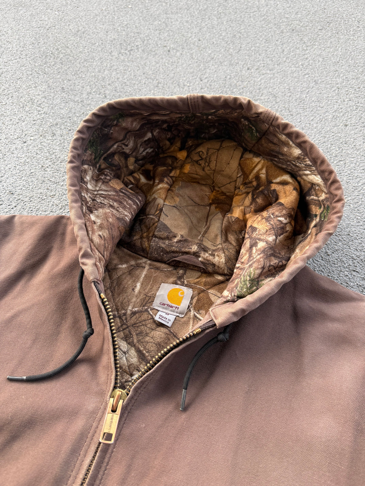 Vintage 90s Carhartt Dark Mauve Camo Lining Hooded Jacket