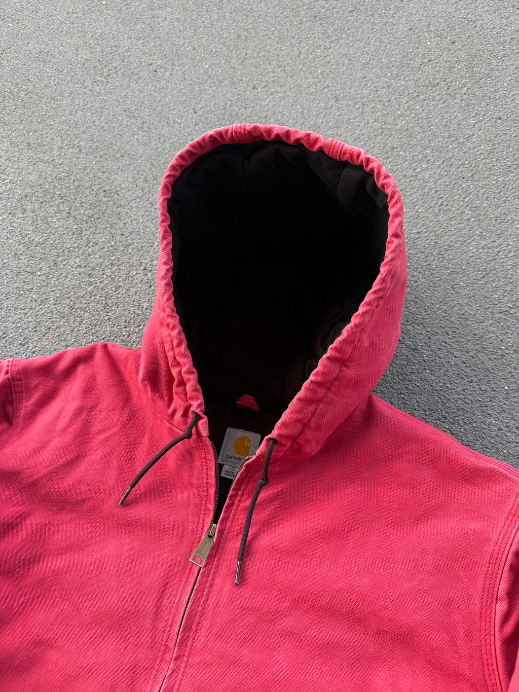 Vintage 90s Carhartt Light Red Brick Hooded Jacket