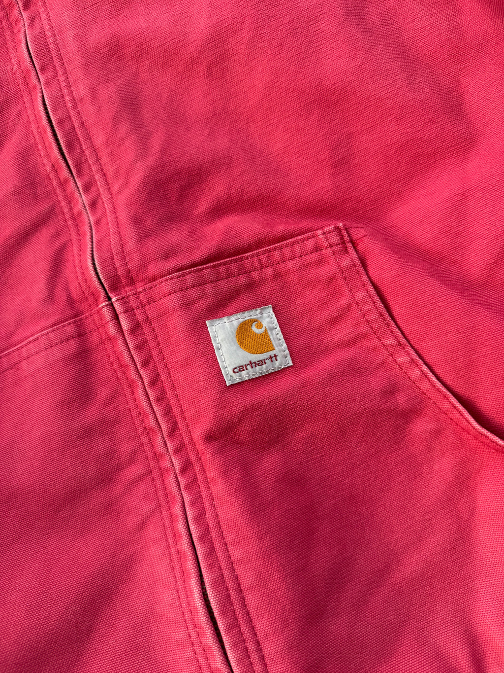 Vintage 90s Carhartt Light Red Brick Hooded Jacket